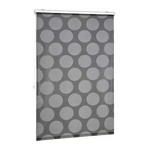 relaxdays Duschrollo grau Punkte 100x240 cm in schwarz von Relaxdays