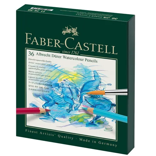 Albrecht Dürer 36er Atelierbox von Faber-Castell - Schreibutensilien mit 36 hochwertigen Farbstiften aus Deutschland, ideal für kreative Projekte und Kunstwerke.