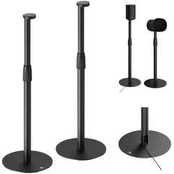 Maclean Lautsprecherständer MC-496 für Sonos Era 100 & 300 - Lautsprecher-Standfüße mit verstellbarer Höhe (682-1068 mm) für optimales Hörerlebnis. Elegantes Design und Kabelmaskierungssystem sorgen für Ordnung und Stil in Ihrem Zuhause.