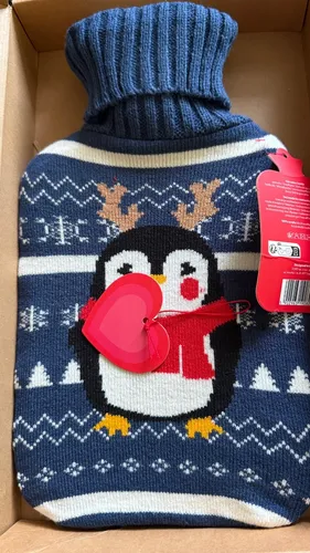 Wärmflasche mit Plüschüberzug - 1,8 L - SOXO Pinguin Überzieher und Wärmflasche