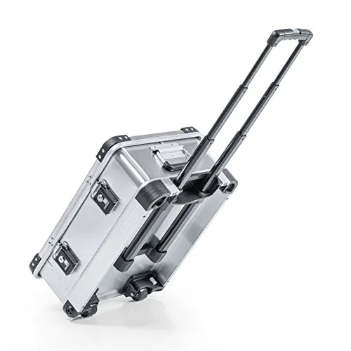 ZARGES K 424 XC Aluminiumkiste - Robuste und mobile Aluminiumbox mit 50 mm Rollen und Ausziehgriff für optimale Mobilität, hohe Belastbarkeit bis 50 kg und UN-Zulassung für den Transport gefährlicher Güter.