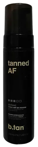 Tanned AF Darkest Bräunung Mousse  200ml Ergebnis nach 1 Stunde