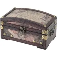 HMF 6405-117 Schmuckschatulle Schatztruhe Schatzkiste Holztruhe Holz 17 x 10 x 9 cm Kolumbien