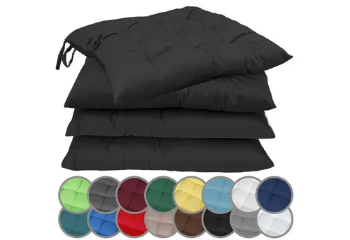 NatureMark Sitzkissen 4er-Set - Schadstoffgeprüfte Stuhlkissen 40x40cm mit Bändern - Stuhlkissen 4er-Set, schadstoffgeprüft und ideal für komfortable Sitzgelegenheiten in jedem Raum.
