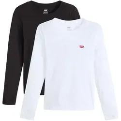Levi's Damen 2Pack Essential Ls T-Shirt - Weiß & Schwarz, M - Bequemes 2-Pack Langarmshirt für Damen, ideal für jeden Anlass und aus hochwertigem Material gefertigt.