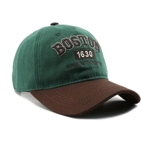 Sporty Baseballcap Boston Distressed Snapback Retro Kappe (grün) - Verstellbare Baseballcap im Vintage-Look mit Lüftungslöchern und leicht vorgebogenem Schirm. Ideal für den lässigen Alltag und schützt vor Sonne.