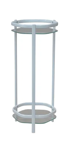 Metall Blumenständer mit 2 Glasplatten in weiß von Heinz Hofmann GmbH