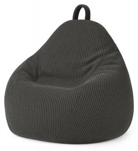 Birnen-Sitzsack aus Cord mit abnehmbarem Bezug 105 x 85 cm, Dunkelgrau