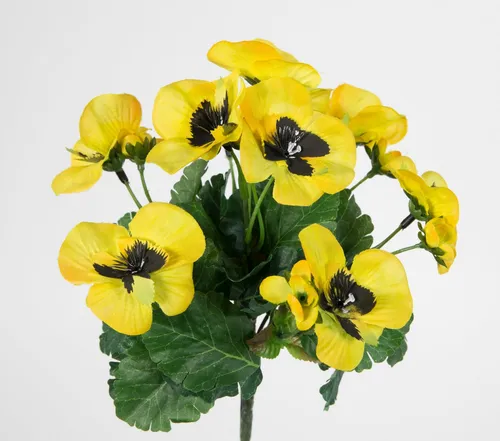 Kunstblume Stiefmütterchen 26cm PM Kunstpflanzen künstliche Pflanzen Blumen Veilchen, Seidenblumen Roß, Höhe 26 cm, Gelb