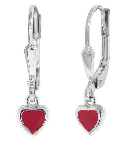 TRENDOR Schmuck Kinder-Ohrringe Silber 925 Herzchen Ohrhänger für Mädchen 68252