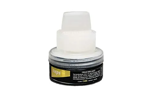 Kaps Glanz Schuhcreme mit Schwamm Applikator – Schuhpflege & Lederpflege Glanz Creme für Sofortigen & Perfekten Schuh Glanz – Ledercreme für Makellosen Leder Glanz Brillance (118 - Schwarz)