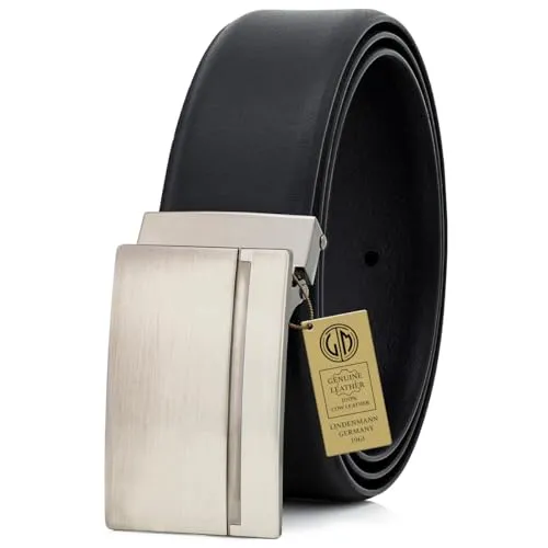 LINDENMANN Leder-Gürtel Herren 35 mm breit, Gürtel Herren Vollrindleder schwarz, Größe/Size:Bundweite 115 cm Gesamtlänge 130 cm W 45.3 XXL