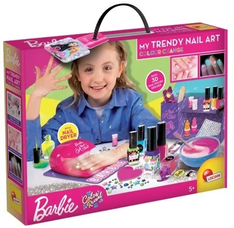 Fashionable Manicure Lamp Barbie von Lisciani - Beige Manikürelampe für kreative Kids, ideal zum Gestalten und Dekorieren von Nägeln, fördert die Feinmotorik und Kreativität.