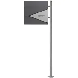 ECD Germany Standbriefkasten mit Zeitungsfach - ELEGANTER WANDBRIEFKASTEN - Hochwertiger Edelstahl, pulverbeschichtet, wetterfest und pflegeleicht. Praktisches Zeitungsfach und großzügige Einwurföffnung sorgen für Funktionalität und Stil.