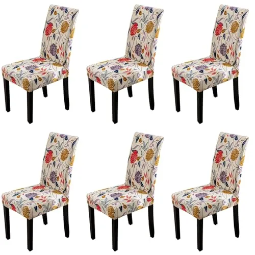 Layack Stuhlhussen 6er Set Elastische Moderne Beschützer Stuhlhussen, Abnehmbarer Waschbarer Stühle Schutz Dekoration Stuhlbezug für Esszimmer, Hotel, Bankett, Hochzeit, Partys Deko