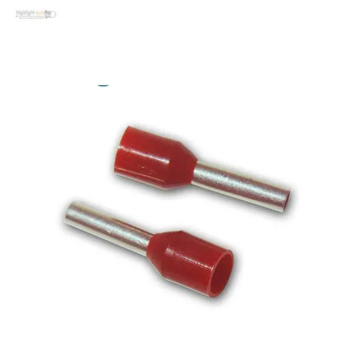 Aderendhülsen rot, für 1,5mm² Kabel, Schaft isoliert, rote Aderendhülse 500