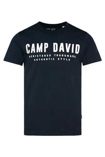 CAMP DAVID T-Shirt mit Logo Print, Gr. XXXL, blue navy - Stylisches T-Shirt für Männer mit Logo von CAMP DAVID. Der bequeme Schnitt und der dehnbare Single Jersey sorgen für optimale Bewegungsfreiheit und lässige Looks.