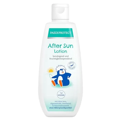PAEDIPROTECT After Sun Lotion 200 ml, für Baby, Kinder und Erwachsene, kühlende Bodylotion mit Aloe Vera für Gesicht und Körper, ohne Mikroplastik, vegan