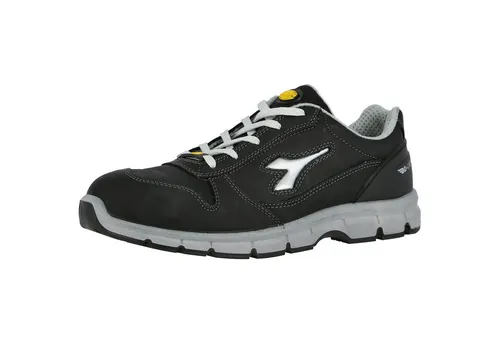 Diadora Utility Run Low S3S - Unisex Sicherheitsschuhe in Schwarz/Hellgrau (41 EU) - Wasserabweisender Sicherheitsschuh S3S aus hochwertigem Nubukleder. Ergonomische Passform und rutschfeste Sohle sorgen für Komfort und Stabilität bei der Arbeit.