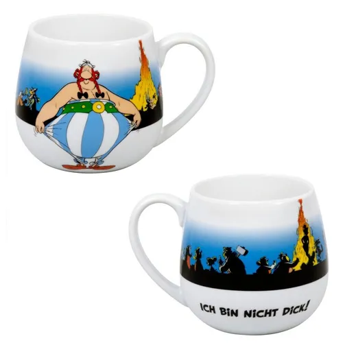 TASSE BECHER KUSCHELBECHER ASTERIX ICH BIN NICHT DICK PORZELLAN 420ML KÖNITZ NEU