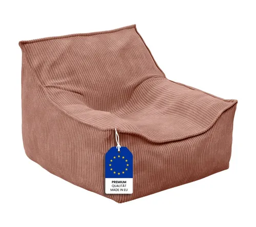 Bellabino Sitzsack Cleo aus Cord (verfügbar in Beige, Türkis, Terrakotta), Kindersitzsack aus Cord, 50x75x60 (HxTxB)
