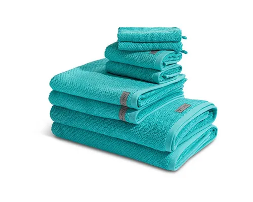 ROSS Handtuch Set Selection – 8-teiliges Frottee-Set aus Bio-Baumwolle - Das 8-teilige Handtuchset aus hautfreundlicher Bio-Baumwolle bietet hohe Saugfähigkeit und ein angenehmes Gefühl auf der Haut. Ideal für den täglichen Einsatz, verleiht es Ihrem Bad frische Akzente.
