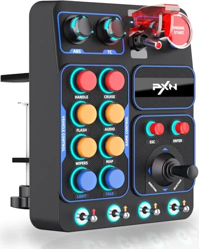 PXN CB1 Button Box – 19 Tasten & RGB-Beleuchtung für PC-Simulationsspiele - Games: Die PXN CB1 Button Box bietet 19 programmierbare Tasten und anpassbare RGB-Beleuchtung für ein individuelles Spielerlebnis in Sim-Racing, Lkw- und Flugsimulationen.