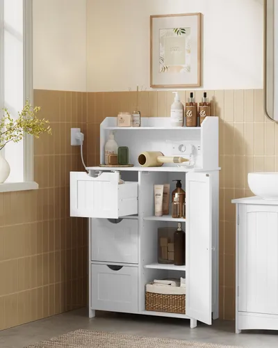 VASAGLE Badezimmerschrank mit Steckdosenleiste