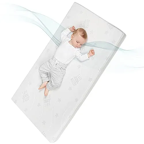 roba Babymatratze AIR BALANCE PLUS 60 x 120 cm - Optimaler Schlafkomfort für Ihr Baby - Matratze für Babybetten mit atmungsaktivem 3D Material, punktelastisch und luftzirkulierend für ein ideales Schlafklima. Ideal auch für Allergiker und nach Öko-Tex Standard 100 schadstoffgeprüft.