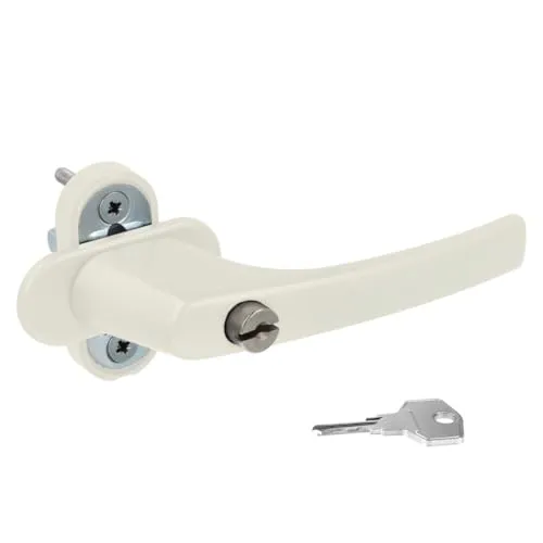 Alu Fenstergriff in Creme RAL 9001 abschließbar - Stiftlänge 45mm