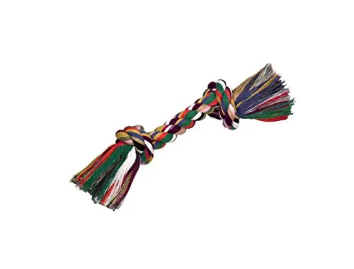 Nobby Rope Toy, Spielseile, bunt 180 g, 2 Knoten, ca. 32 cm, 1 Stück