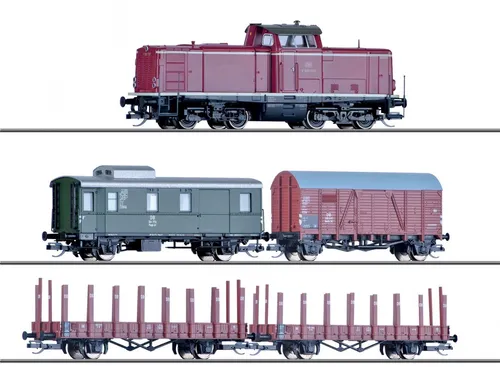 Tillig 1213 Digital Einsteigerset TT Güterzug - Startpackungen & Zugsets, ideal für Einsteiger mit digitaler Steuerung und umfassendem Gleisoval für ein realistisches Bahnerlebnis.