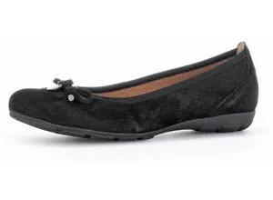 GABOR Ballerina Damen, Gr. 35, schwarz - Klassische Ballerina aus Ziegenveloursleder mit innovativer Hovercraft Luftkammern-Laufsohle für optimalen Komfort, ideal für Business und Freizeit.