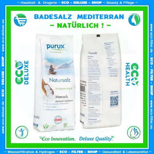 Mediterran 🌊 100% Meersalz 1 kg Pack 🛀 Badesalz aus Griechenland 🛁