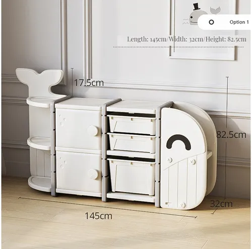 habeig Kinderregal Wal Aufbewahrungsregal Kinderzimmer beige Kinderschrank Türen, in Form eines Fisches