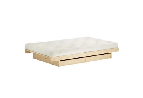 KARUP DESIGN Kanso Bed - Beige Stauraumbett mit Schubladen - Betten - Das Kanso-Bett vereint schlankes Design mit cleverem Stauraum für kompakte Wohnräume. Wähle zwischen 2 oder 4 Schubladen für zusätzlichen Platz und Ordnung.