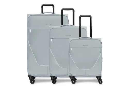 Stratic Trolleyset taska 3-teilig mit 4 Rollen - Hochwertiges 3-teiliges Kofferset aus strapazierfähigem Polyester. Mit Dehnfalte für extra Platz und integriertem Zahlenschloss für mehr Sicherheit. Ideal für jede Reise!