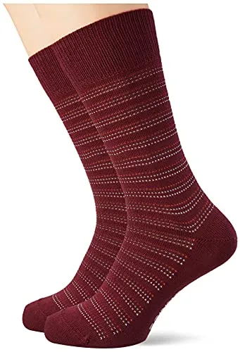 Esprit Herren Piqué Stripe 2-Pack M SO Socken, Rot (Shadow Red 8138), 43-46 (UK 8.5-11 Ι US 9.5-12) (2er Pack)