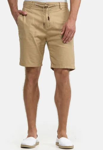 Indicode Herren Bowmanville Shorts aus Leinen & Baumwolle - Herren-Shorts aus hochwertiger Baumwoll-Leinen-Mischung, ideal für warme Tage mit kühlendem Effekt und stylischem Design.