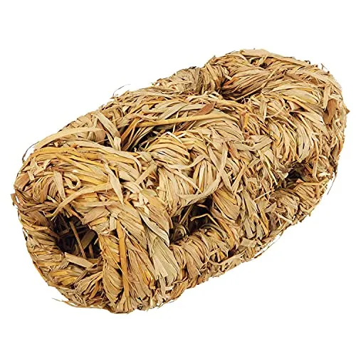 TRIXIE Kleintiertunnel Grasnest für Hamster, 10 × 19 cm, gelb - Doppelt nutzbarer Tunnel für Kleintiere, ideal zum Spielen und Verstecken. Fördert die Aktivität und sorgt für Abwechslung im Käfig.
