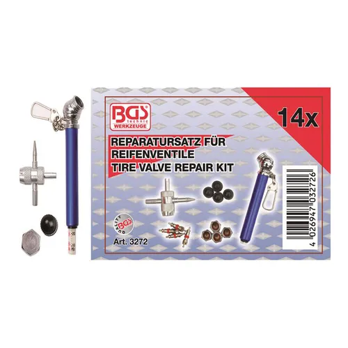 BGS-3272 Reparatur-Satz für Reifenventile, 14-tlg.