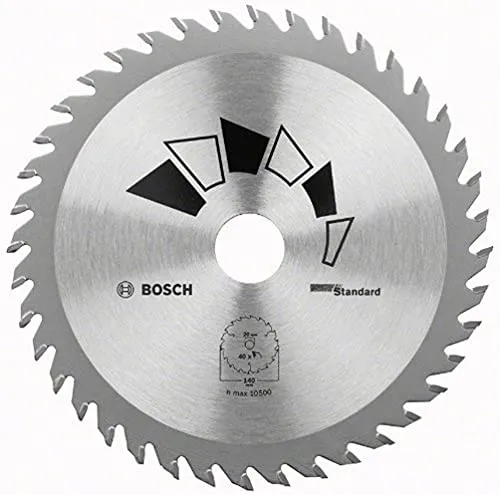 Bosch 1x Kreissägeblatt Standard (Sägeblatt für Holz, Ø 180 x 2.2/1.5 x 30/20 mm, 40 Zähne, ATB, mit 1x Reduzierring 20 mm, Zubehör Kreissäge)