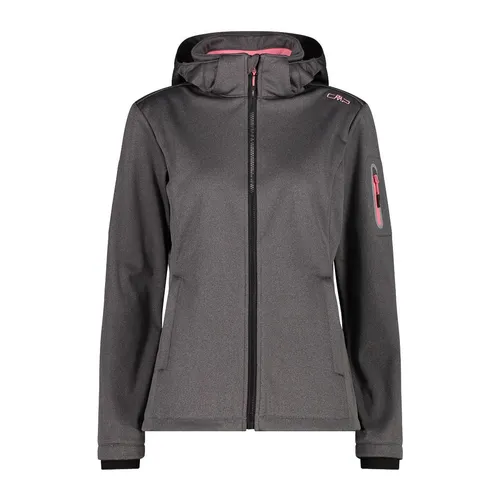 CMP Woman Jacket Zip Hood nero mel.-desert rose (23UM) 48 - Outdoor Freizeitjacke für Damen, wasserdicht und atmungsaktiv mit Clima Protect Technologie – ideal für Abenteuer in der Natur und den urbanen Alltag.