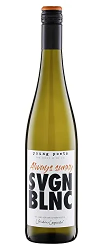 Young Poets Wein Always Sunny Sauvignon Blanc Weißwein I trocken I Deutscher Qualitätswein aus der Pfalz I 0.75l I Wein I Geschenkidee