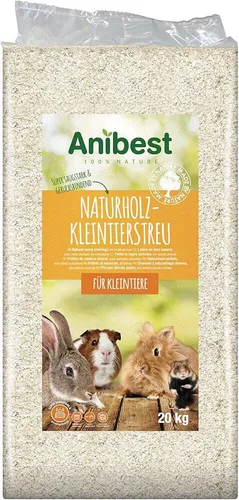 Anibest Naturholz Kleintierstreu 20 kg, Einstreu, Streu, Späne