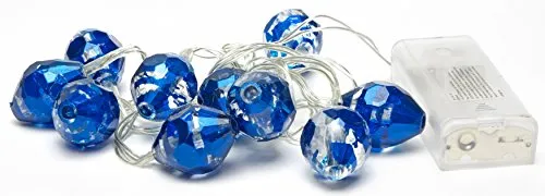 LED-Highlights Deko Draht Lichterkette Micro 10 Glas Kugel blau LED weiß 1,4 m Micro Beleuchtung Batterie Drahtlicherkette