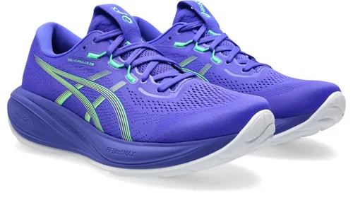 ASICS Herren Gel-Cumulus 28 Sportschuhe – Leichte Laufschuhe in Cobalt Burst/Illuminate Green, Größe 45 EU - Erleben Sie mit den GEL-CUMULUS 28 Sportschuhen ein angenehmes Laufgefühl. Die innovative Dämpfungstechnologie sorgt für Komfort und Reaktionsfreudigkeit bei jedem Schritt.