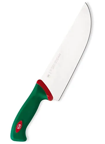 SCHEIBENMESSER CM.24 PREMANA - Kochmesser mit 24 cm Klingenlänge, ideal für rohes, hartes Fleisch. Ergonomischer, rutschfester Griff und antibakterieller Biomaster Schutz. Made in Italy für höchste Qualität.