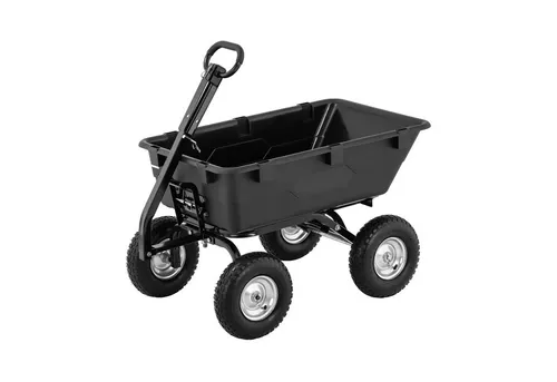 hillvert HT-Q.BASS-550 Bollerwagen - Bollerwagen für den Garten, belastbar bis 550 kg und mit 150 l Fassungsvermögen, ideal für einfaches Be- und Entladen. Robuste Konstruktion mit wendigen Schwerlastreifen.
