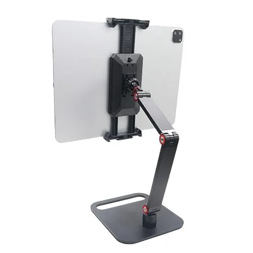 Leikurvo Monitor Halterung Tablet Halterung für 6-17.3 Zoll Bildschirme, 360° Verstellbarer Tisch Halter Höhenverstellbar Ständer Tragbar Tablethalterung für Tablets und Handys, Dreht, Faltbar, Neigt